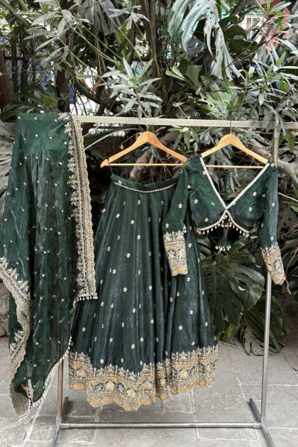 The Zara Green Royal Lehenga |preorder