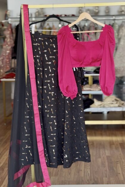 The Black Pink Lehenga