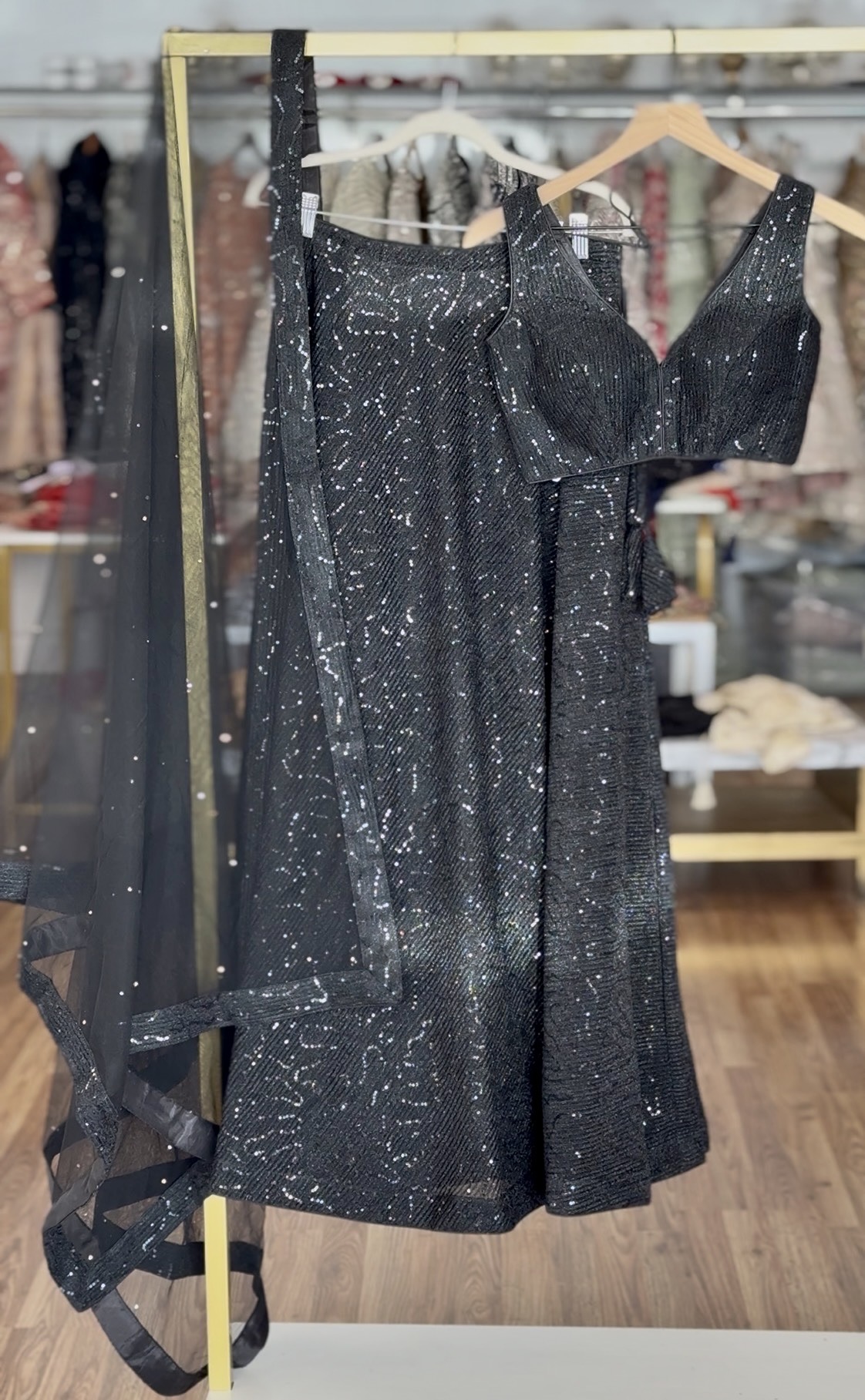 The Black Shimmery Lehenga (Updating)
