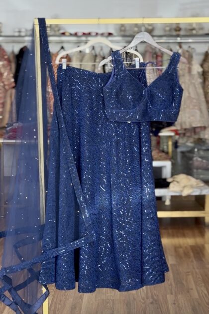 The Blue Shimmery Lehenga