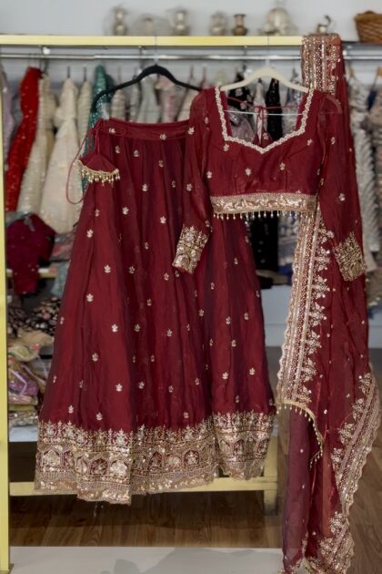 The Maroon Fendi Lehenga | Pre-order